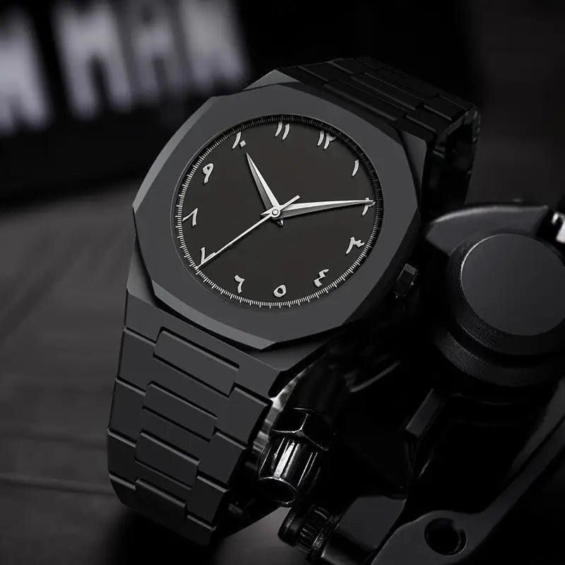 Men’s Black Stainless Steel Luxury Watch