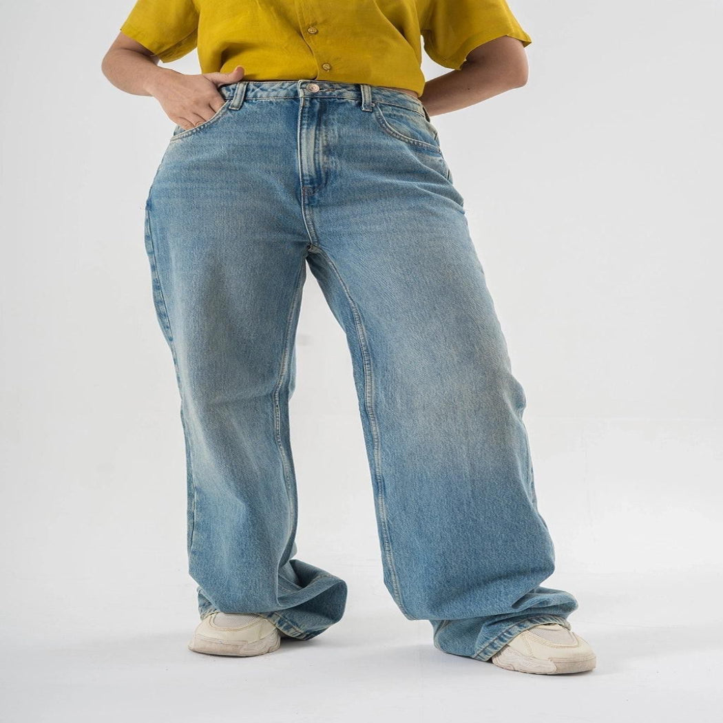 Men's Blue Denim Cargo Pants